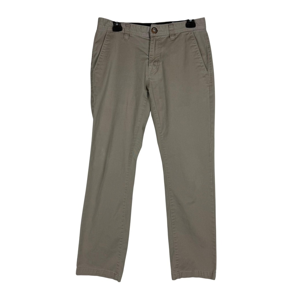 Volcom Pants Mens 29x30 Beige Chino Regular Fit‎ Straight Leg Stretch Casual